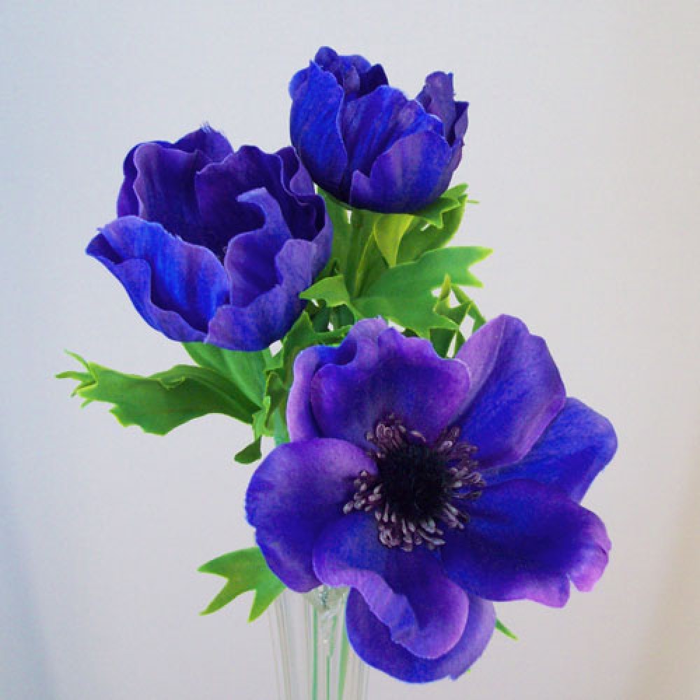 Anemones Blue Artificial Flowers